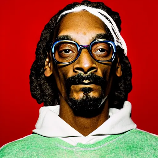Prompt: snoop dogg with eyes of weed buds soft portrait photography by jonathan zawada