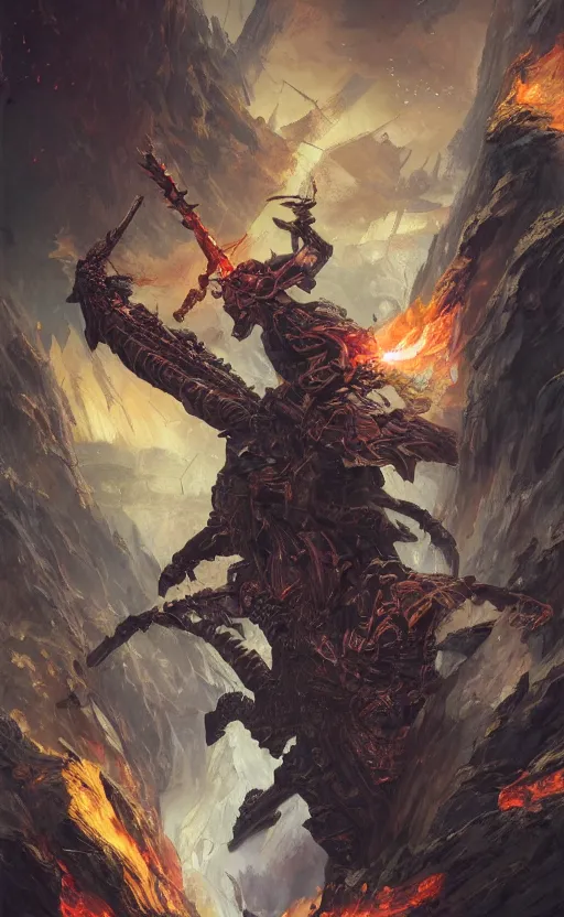 Prompt: close view of flaming sword, inhuman object, show room background, front game card, drark, marvel comics, dark, intricate, highly detailed, smooth, artstation, digital illustration by ruan jia and mandy jurgens and artgerm and wayne barlowe and greg rutkowski and zdislav beksinski