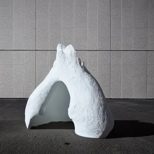 Image similar to a very large sculpture of a tooth in daniel arsham style