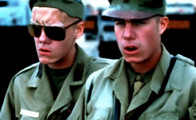 Prompt: John Paul the Second in a still from the movie Full Metal Jacket (1987), 4k, high quality