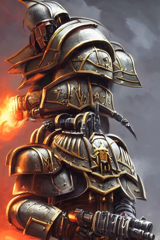 Image similar to armor portrait heros warhammer 4 0 k horus heresy fanart - the primarchs emperor by johannes helgeson animated with vfx concept artist & illustrator global illumination ray tracing hdr fanart arstation zbrush central hardmesh 8 k octane renderer comics stylized