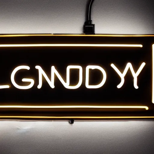 Image similar to neon sign with the word legendary, 4k