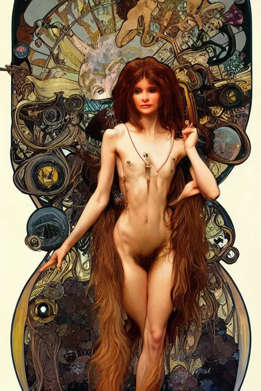 Prompt: realistic detailed painting of chewbacca posing as a model, pixar concept art, by alphonse mucha, ayami kojima, amano, charlie bowater, karol bak, greg hildebrandt, jean delville, and mark brooks, art nouveau, neo - gothic, gothic, rich deep colors