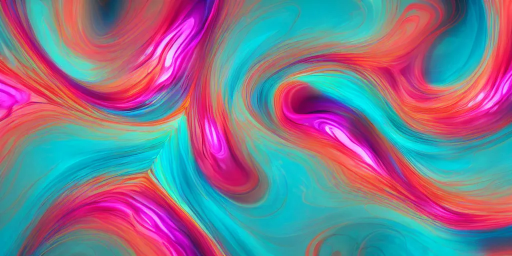Prompt: abstract 3 d render of chaos and swirls, arnold render, v - ray, realistic abstract render, turquoise and magenta color scheme, intrincate, detailed, elegant