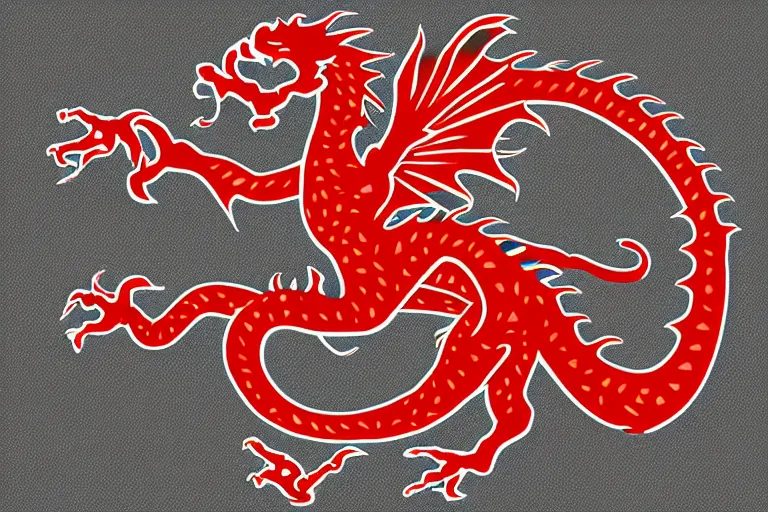 Image similar to modern flag of the dragon empire