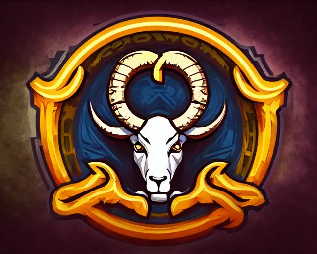 Image similar to ram esports logo vector art, deep focus, d & d, fantasy, intricate, elegant, highly detailed, digital painting, artstation, concept art, matte, sharp focus, illustration, hearthstone,