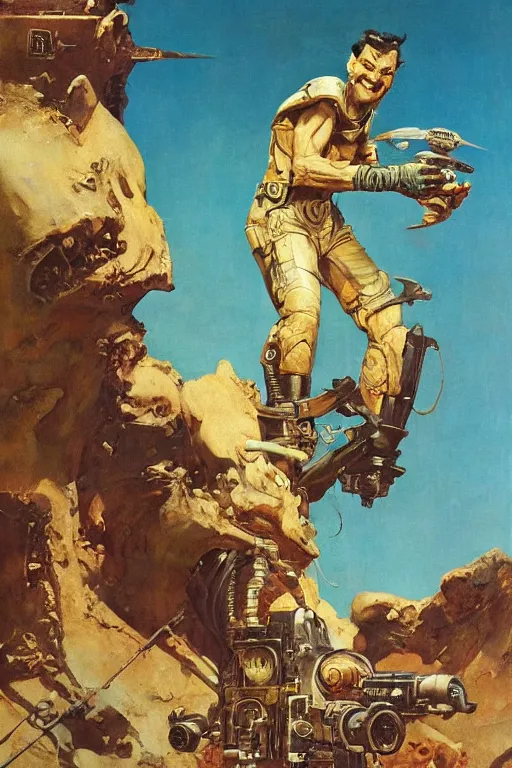 Prompt: 5 0 s pulp scifi fantasy illustration monster on mars, by norman rockwell, roberto ferri, daniel gerhartz, edd cartier, jack kirby, howard v brown, ruan jia, tom lovell, frank r paul, jacob collins, dean cornwell, astounding stories, amazing, fantasy, other worlds