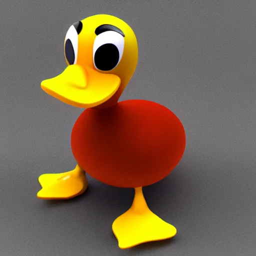 Image similar to 3D render of a duck as a mascot for a platformer game