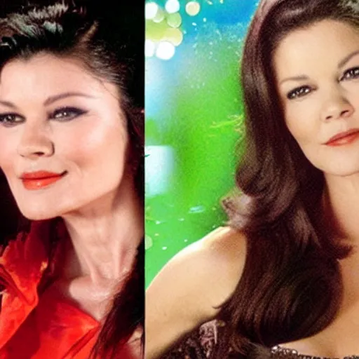 Prompt: catherine zeta - jones as a betta fish, realistic