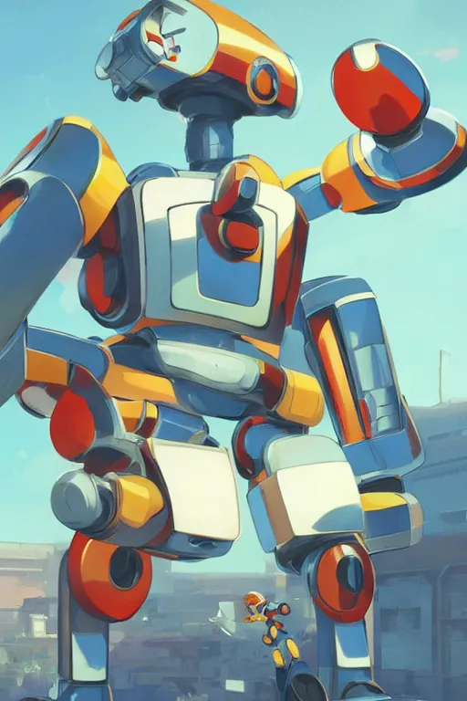 Image similar to metabots medabots medarotto medarot robot minimalist comics, behance hd by jesper ejsing, by rhads, makoto shinkai and lois van baarle, ilya kuvshinov, rossdraws global illumination ray tracing hdr radiating a glowing aura