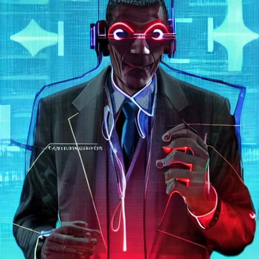 Prompt: cyberpunk Obama