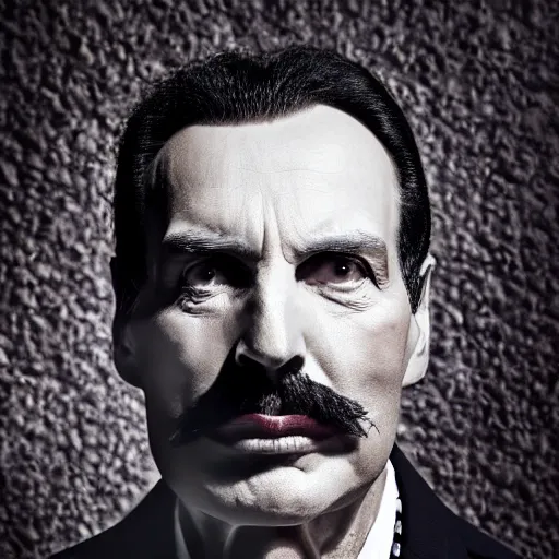 Image similar to old freddie mercury singer at age 9 0 years old, color ( sony a 7 r iv, symmetric balance, polarizing filter, photolab, lightroom, 4 k, dolby vision, photography award ), vogue, perfect face, movie poster