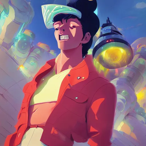 Image similar to hero world space dandy, behance hd by jesper ejsing, by rhads, makoto shinkai and lois van baarle, ilya kuvshinov, rossdraws global illumination