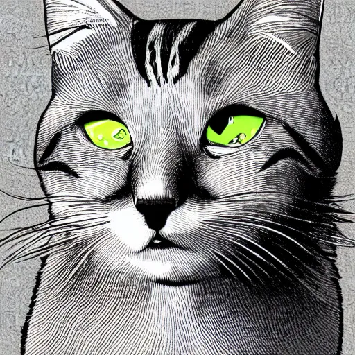 Prompt: a cel shaded image of a cat