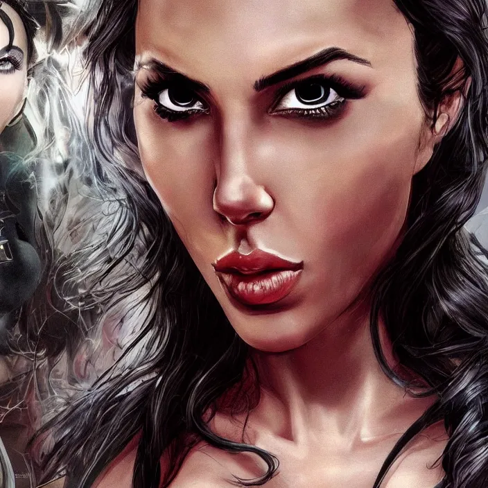 Image similar to picture of bimbofication of gal gadot, trending on deviantart, highly detailed, 4 kuhd