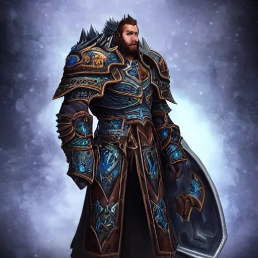 Image similar to gigachad wearing lich king armor