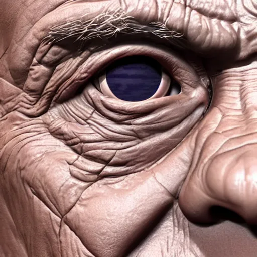 Prompt: a close up of an old man with big eyes, a raytraced image by Christoph Amberger, zbrush central contest winner, photorealism, zbrush, unreal engine 5, vray tracing