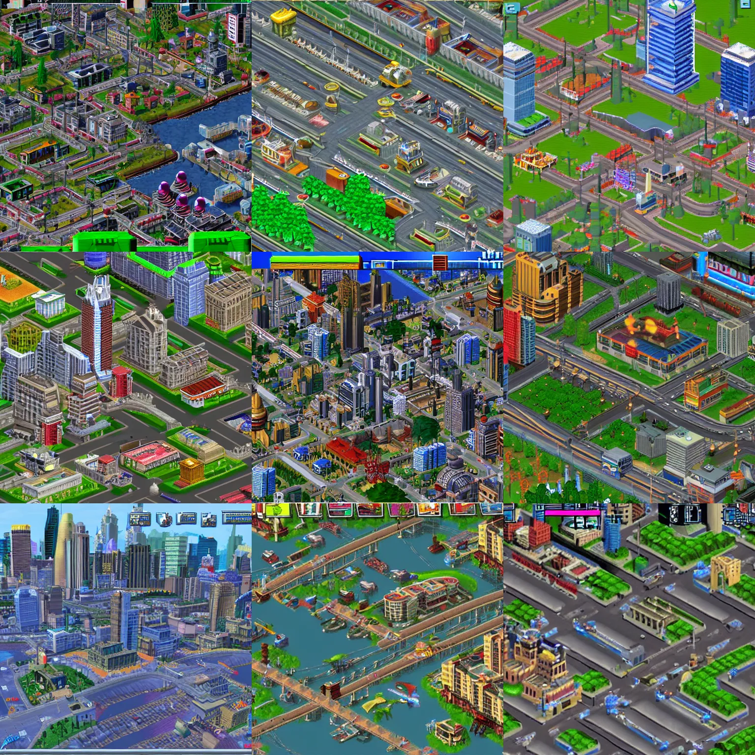 Prompt: A screenshot from the video game SimCity 2000