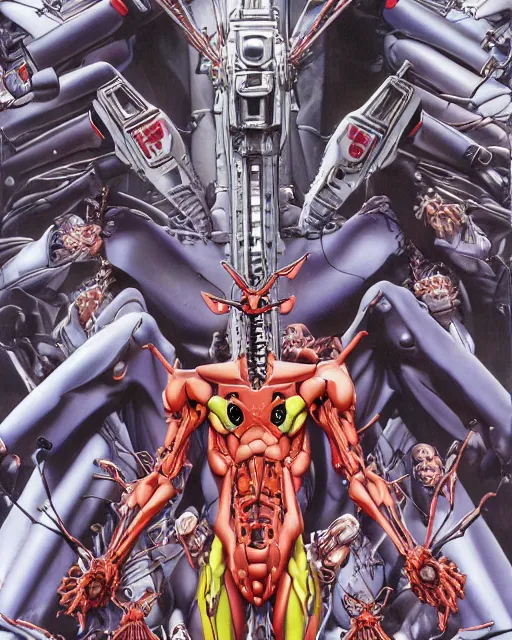 Prompt: evangelion by glenn fabry, biomechanical, 4 k, hyper detailed