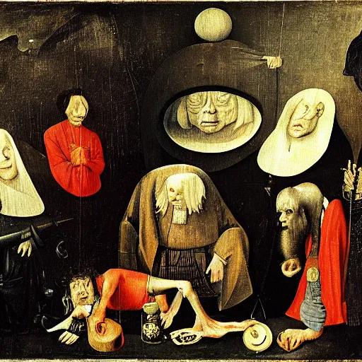 Image similar to rolling stones by hieronymus bosch