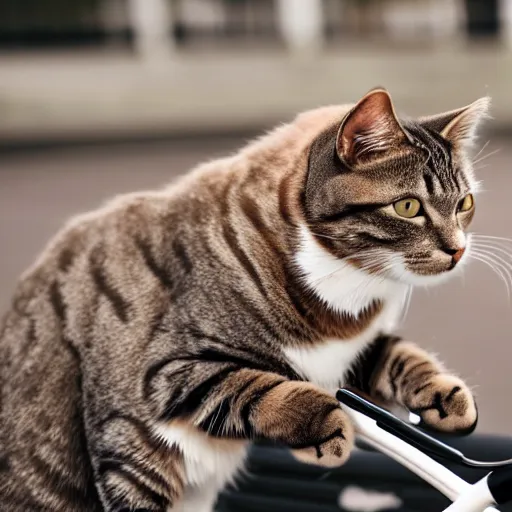 Image similar to a cat riding a bike, high quality, professional, HD, 8K, highly detailed