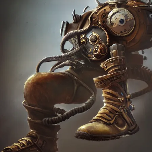 Image similar to sneaker, steampunk, sculpture, concept art, smooth, sharp focus, illustration, concept art by tooth wu, blizzard warcraft artwork