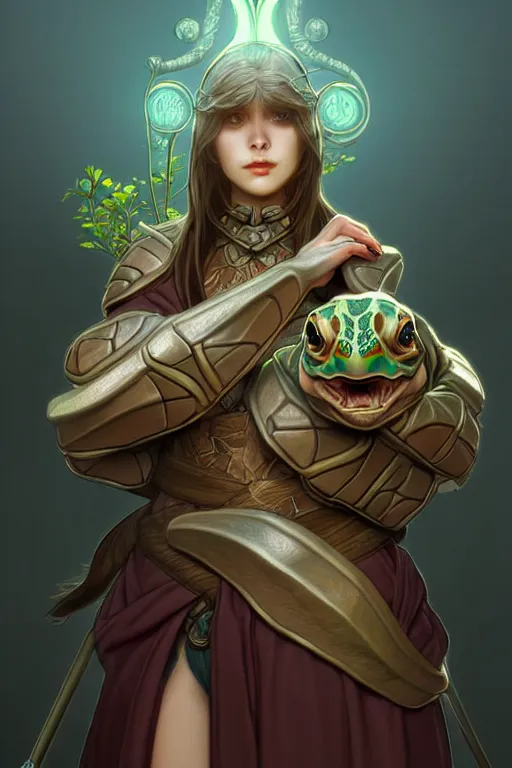 Image similar to tortle cleric, highly detailed, digital painting, artstation, sharp focus, illustration, art by tan zi and ayanamikodon and alphonse mucha and wlop