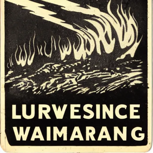 Image similar to vintage fire warning label