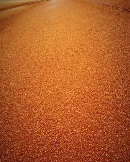 Image similar to Amazing bright gold, Spreads out in a simple and native way, Clouding all the streets with a red and yellow sand carpet, light, peaceful, calm, serene,soothing, relaxed, placid, comforting, cosy, tranquil, quiet,pastel, delicate, graceful, subtle, balmy, mild, ethereal, elegant, tender, soft, light