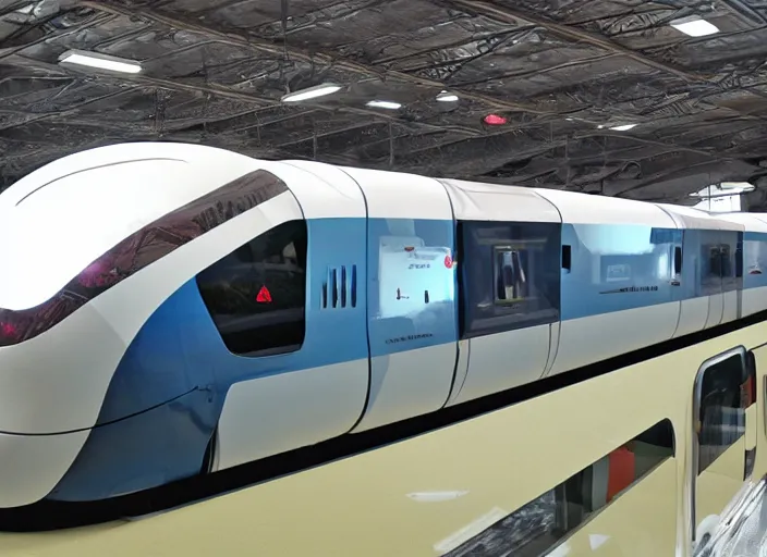 Image similar to A train that looks like a dragonfly. This advanced train was designed to look like a dragonfly.