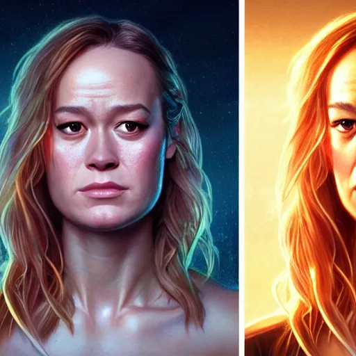 Image similar to portrait painting of brie larson as a skrull, ultra realistic, concept art, intricate details, eerie, highly detailed, photorealistic, octane render, 8 k, unreal engine. art by artgerm and greg rutkowski and charlie bowater and magali villeneuve and alphonse mucha