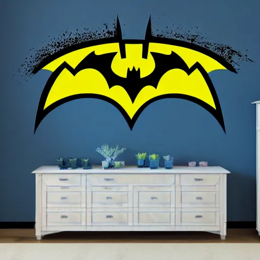Image similar to die cut sticker of batman breakdancing splatter paint