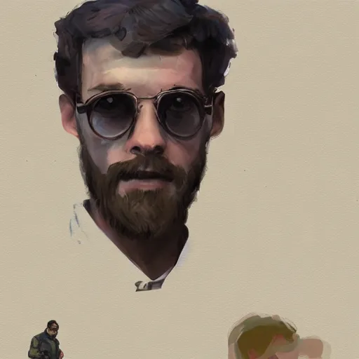 Prompt: painting of harrier du bois from disco elysium