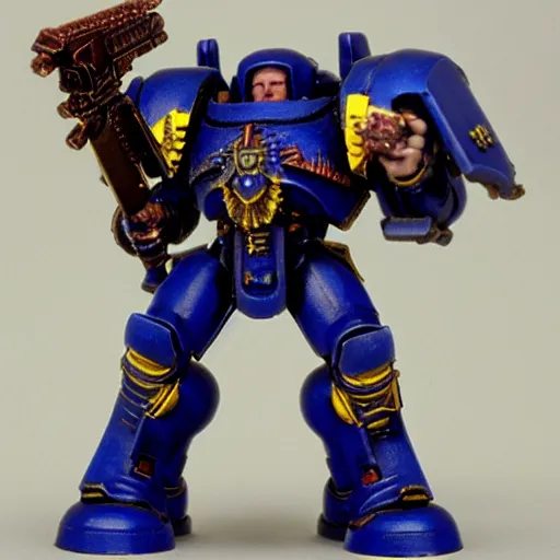 Prompt: hyper realistic warhammer 40k ultramarine