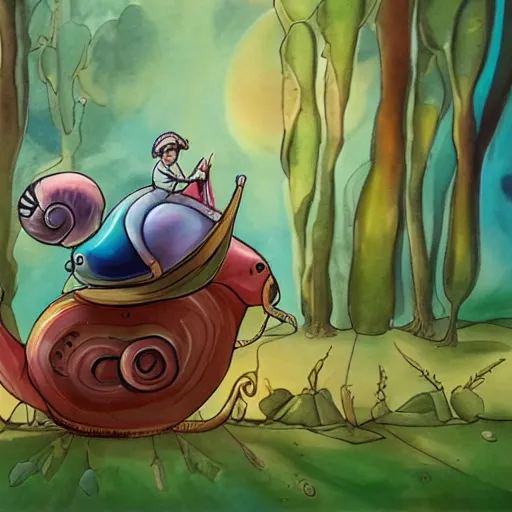 Image similar to a snail rider