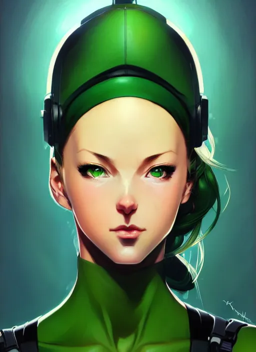 Prompt: a comic portrait of cammy, fine - face, realistic shaded perfect face, fine details. green - ish cosmic setting. very anime style. realistic shaded lighting poster by ilya kuvshinov katsuhiro, magali villeneuve, artgerm, jeremy lipkin and michael garmash, rob rey and kentaro miura style, trending on art station