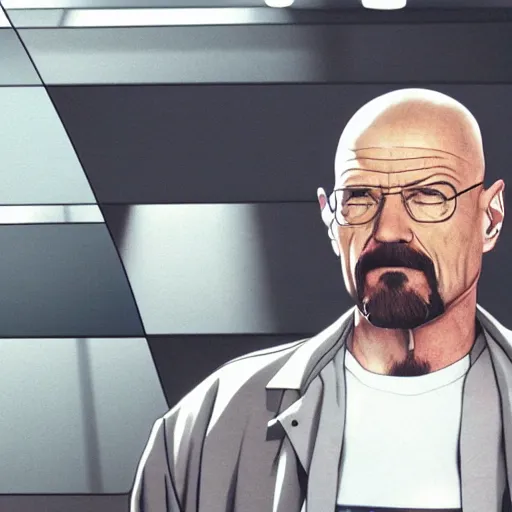 Prompt: Walter White in a Japan anime 4k detail