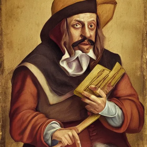 Prompt: Twisted fate as a twitch streamer, renaissance style painting