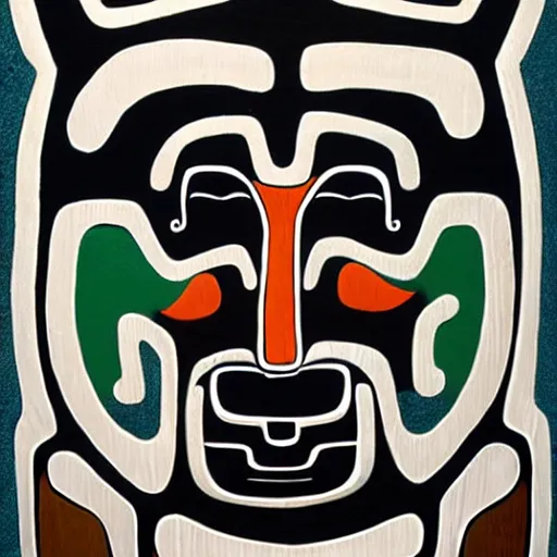 Prompt: wolf. pacific northwest coast, haida gwaii, haida, formline, native art, tribal art, haida, clean, symmetrical