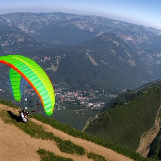 Prompt: a baby flying in a paraglider