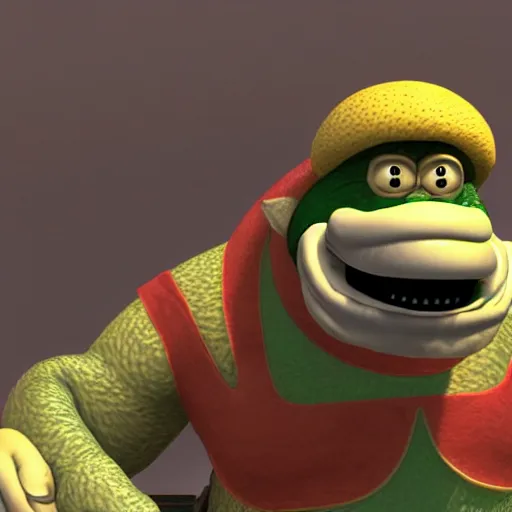 Image similar to king k rool dressed as an astronaut