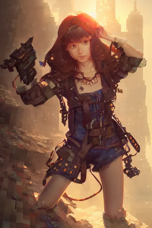 Image similar to steve from minecraft, full face, anime, fantastic details, pixiv, hyperdetailed unreal engine, stanley artgerm lau, wlop, rossdraws, james jean marc, simonetti ruan jia and mandy jurgens and artgerm and sakimichan, illustration, digital art, concept art, manga cover