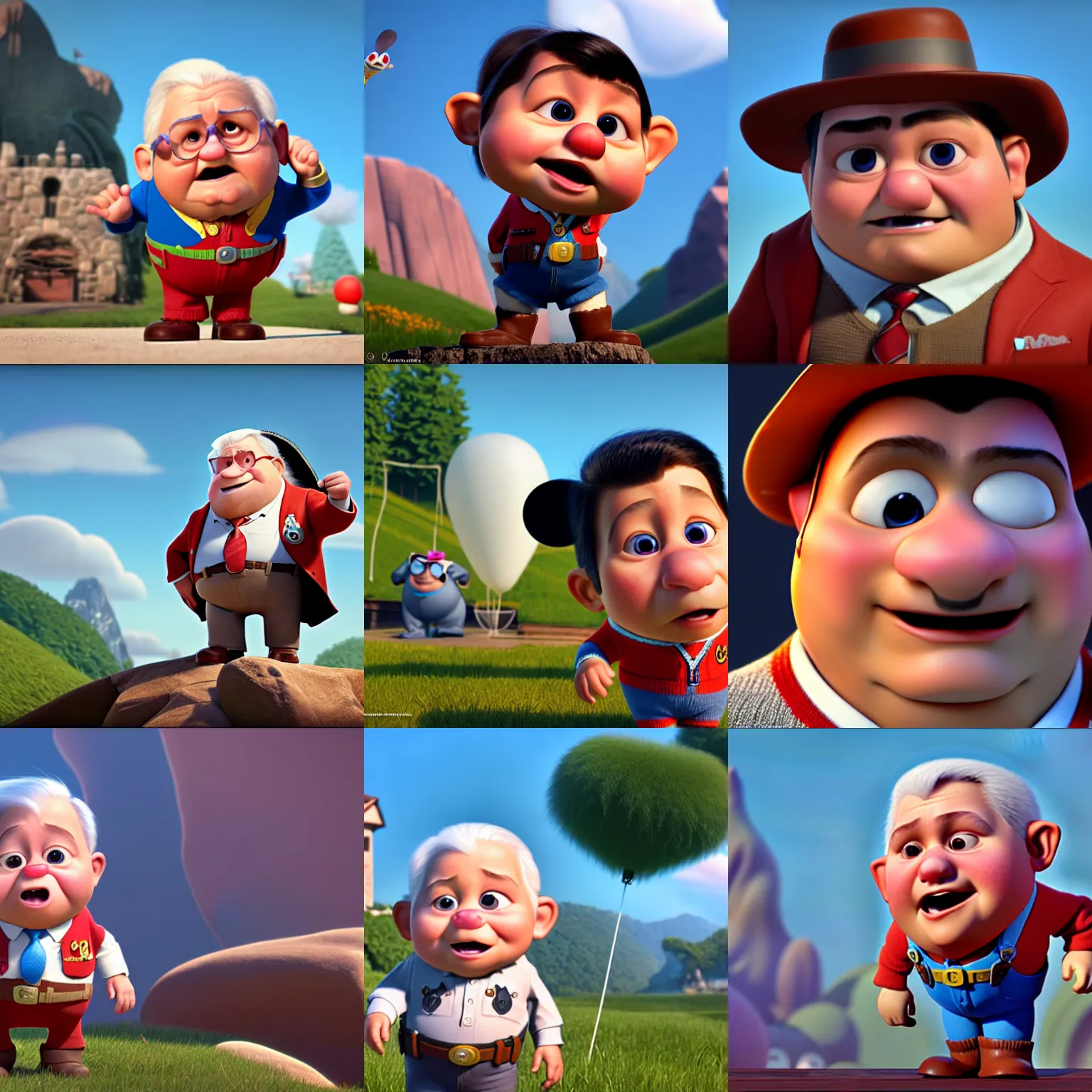 Image similar to lech kaczynski as a pixar disney character from up ( 2 0 0 9 ), unreal engine, octane render, 3 d render, photorealistic