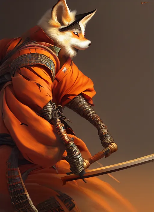 Prompt: kitsune samurai in autumn color kimono, subsurface scattering, by jesper ejsing, justin gerard, tomasz alen kopera, cgsociety and fenghua zhong, highly detailed, rim light, cinematic lighting, illustration, art, octane render, very coherent, cinematic, hyper realism, high detail, octane render, 8 k