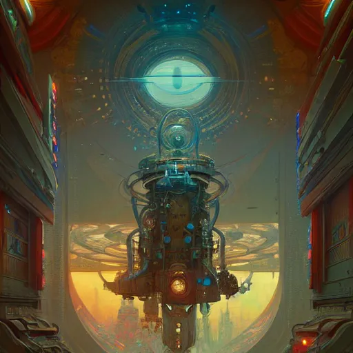 Image similar to a highly detailed digital image of an imagination machine, concept art, artstation, cgsociety, very detailed, intricate, detailed illustration, by greg rutkowski and alphonse mucha, Paul Lehr and Beeple, iridescent accents, ray tracing, product lighting, sharp, smooth, masterpiece