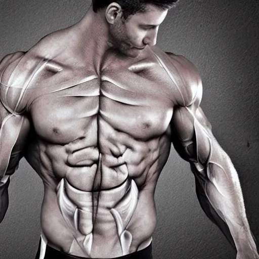 Image similar to beautiful mess of entangled muscular muscles