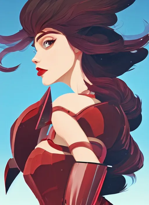 Image similar to a young woman in full plate armor with beautiful hair and red lips stages in a dramatic pose. she is a knight. clean cel shaded vector art. shutterstock. behance hd by lois van baarle, artgerm, helen huang, by makoto shinkai and ilya kuvshinov, rossdraws, illustration, art by ilya kuvshinov