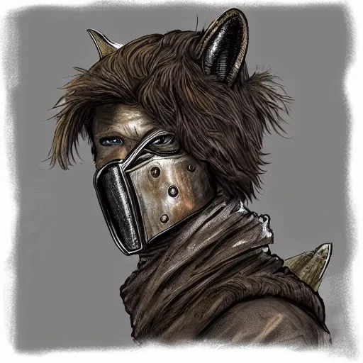 Prompt: A fox dressed like in Mad Max in the style of a DnD character portrait, concept art