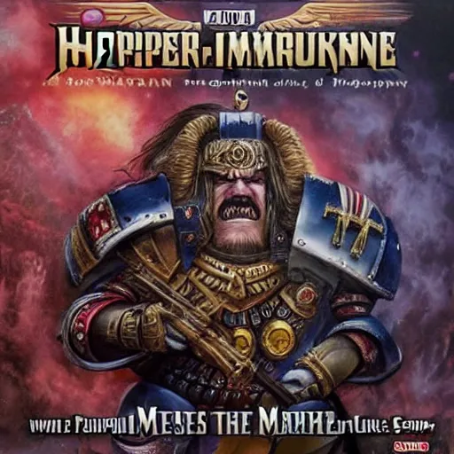 Image similar to Paul f. Tompkins as the Warhammer 40k emperor of mankind