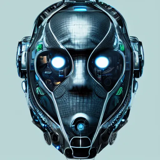 Image similar to ben stiller cyborg, symmetrical, highly detailed, futuristic, high resolution, trending on artstation